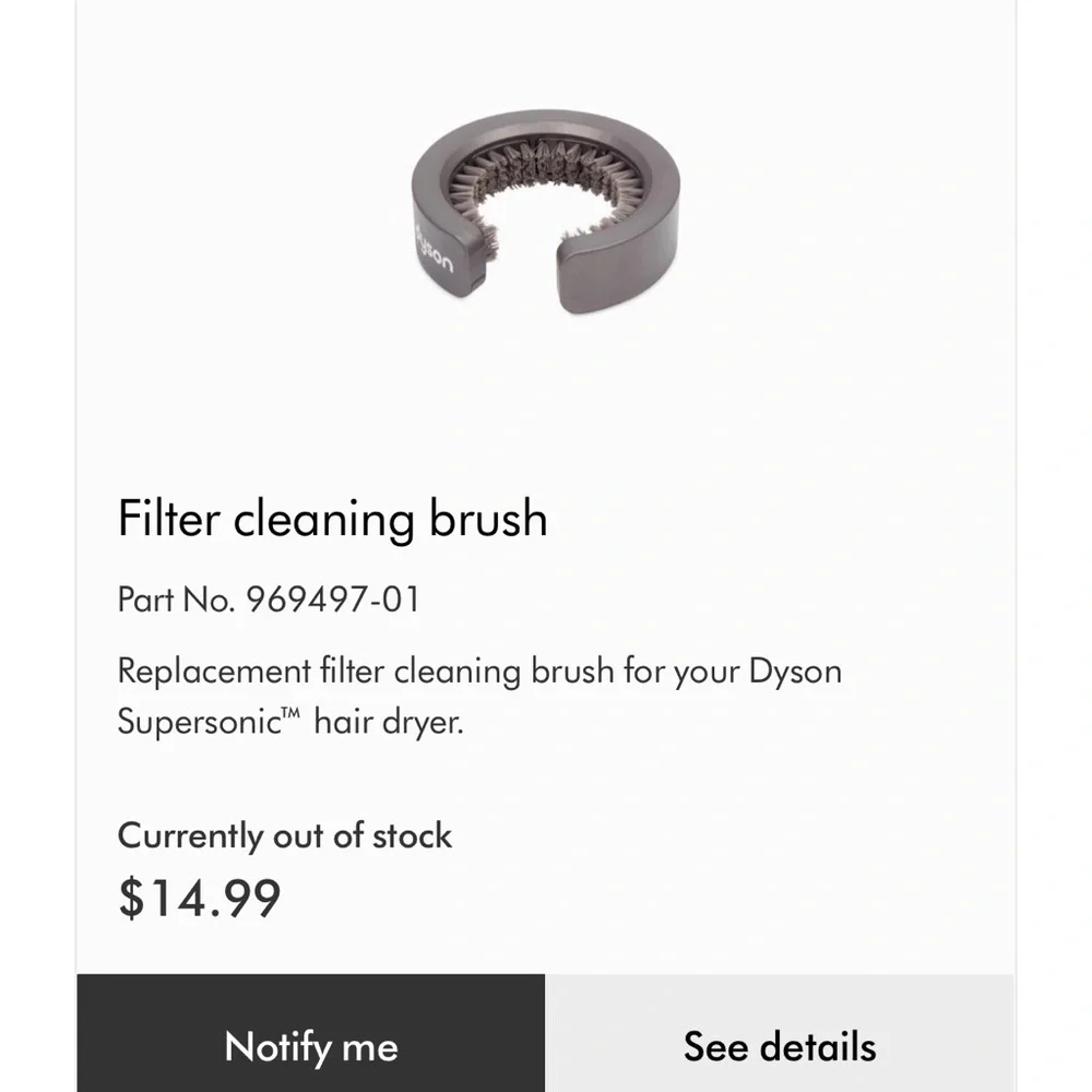 Dyson Supersonic Filter cleaning brush